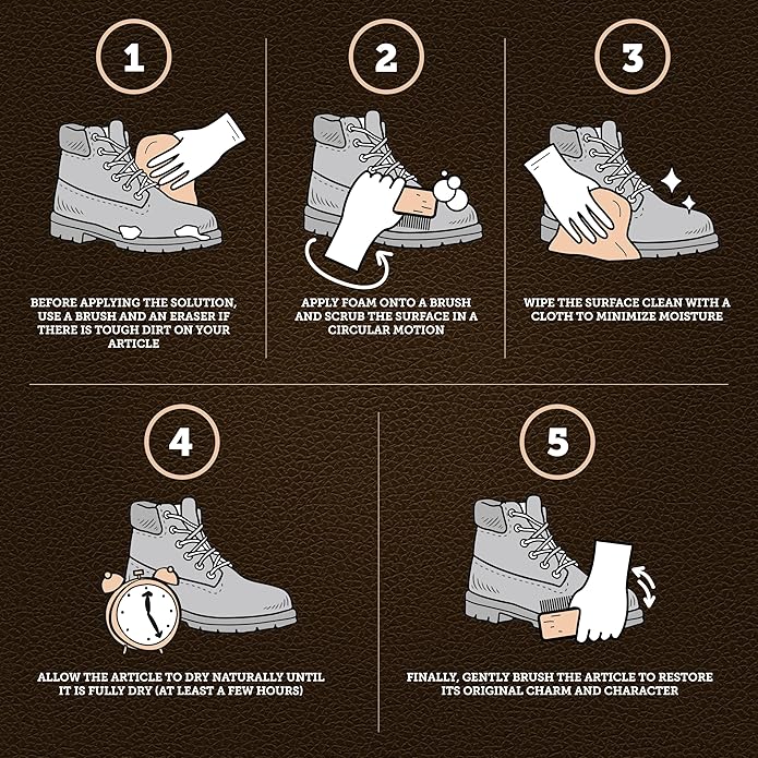 Care & Cool Suede and Nubuck Cleaner Foam Kit (5 oz) - Revitalizes and Refreshes Shoes, Boots, Clothes, and Furniture