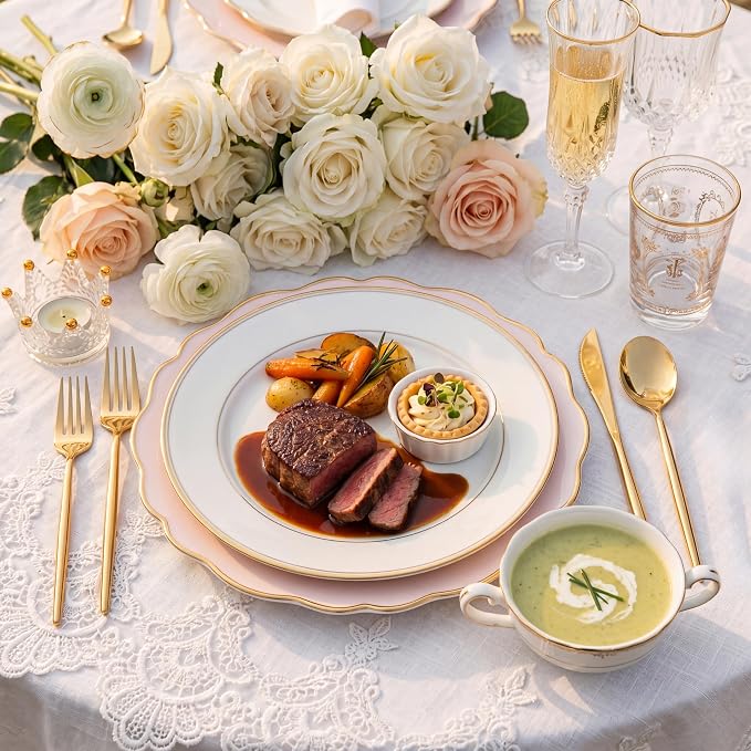 Supernal 180 Pcs Gold Plastic Silverware Set: Heavy Duty Disposable Cutlery for 60 Guests (60 Forks, 60 Spoons, 60 Knives) - Elegant Bulk Plastic Utensils for Weddings, Birthdays, and Party
