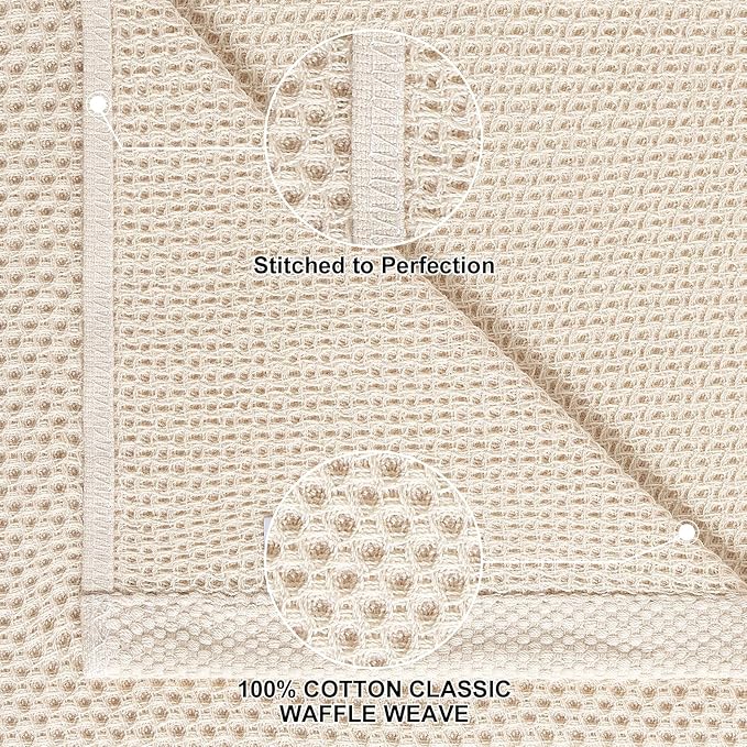 Homaxy 100% Cotton Kitchen Towels and Dishcloths Set, 12 x 12 Inches and 13 x 28 Inches, Set of 12 Bulk Kitchen Towels Set, Ultra Soft Absorbent Dish Cloths for Washing Dishes, Grey/Beige/Blue/Brown