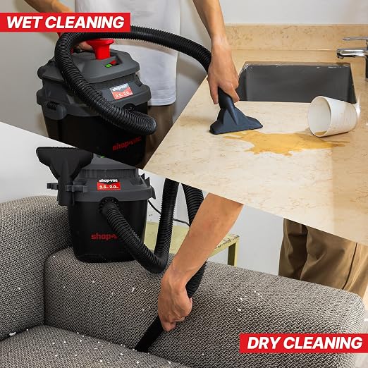 Shop-Vac 2.5 Gallon 2.0 Peak HP Wet Dry Vacuum with Blower, Wall-Mounted Portable Shopvac with 10 Feet Cord, 1.25 Inch x 4 Feet Hose, Small Vacuum Cleaner Ideal for Garage, Workshop & Home, 5430095
