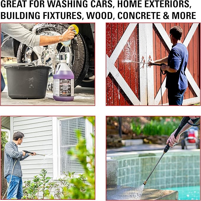 Simpson Cleaning Concentrated Soap Solution for Pressure Washers and Spray Bottles, Use on Concrete, Vinyl Siding Cleaner, Appliances, Windows, Cars, Fences, Decks, 88282 Purple, 1 Gallon
