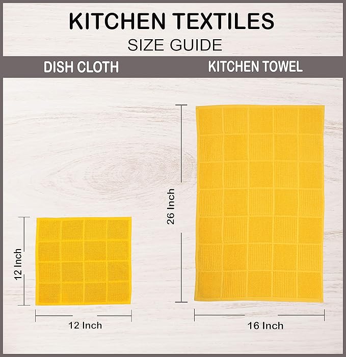 AMOUR INFINI Terry Dish Cloths Set of 8 Kitchen Towels Pack of 4 Highly Absorbent Super Soft Kitchen Reusable Quick Dry Dishcloths Set