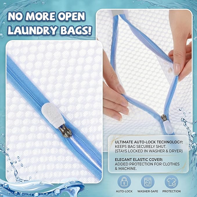 Junkin 40 Pack Honeycomb Mesh Laundry Bags Reusable Delicate Wash Bags with Anti-rust Zippers Durable Washing Machine Bag for Bras, Lingerie, Socks, Baby Clothes (12x16 Inch)
