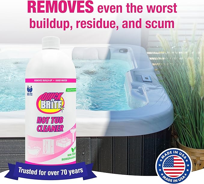 Quick 'n Brite Heavy Duty Hot Tub Cleaner - Non-abrasive Cleaning Gel, 32 oz. (Packaging May Vary)