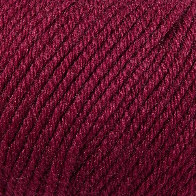 100% Merino Wool Yarn, 6-Ply Luxurious and Soft Yarn for Hand Knitting & Crocheting, 1.76 OZ/50g, 127 yds/116 Meters(Deep Red, 3 Balls)