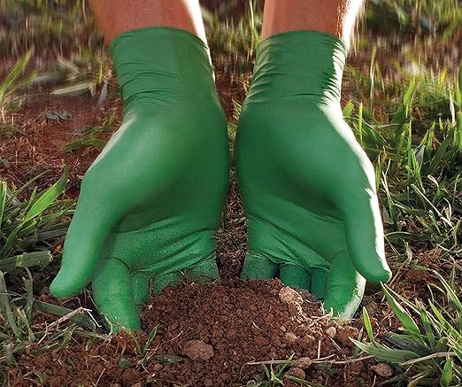 SHOWA 6110PF Sustainable EBT Latex-Free, Powder-Free, Nitrile Disposable Single Use Safety Gloves, 4 Mil, 9.5" Length, X-Large (1 Box/100 Gloves)