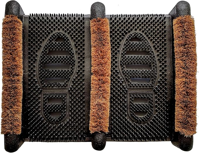 NINAMAR Mud Scrubber Rubber Brush Mat - Scrub & Scrape Muddy Shoes - 1 Pack