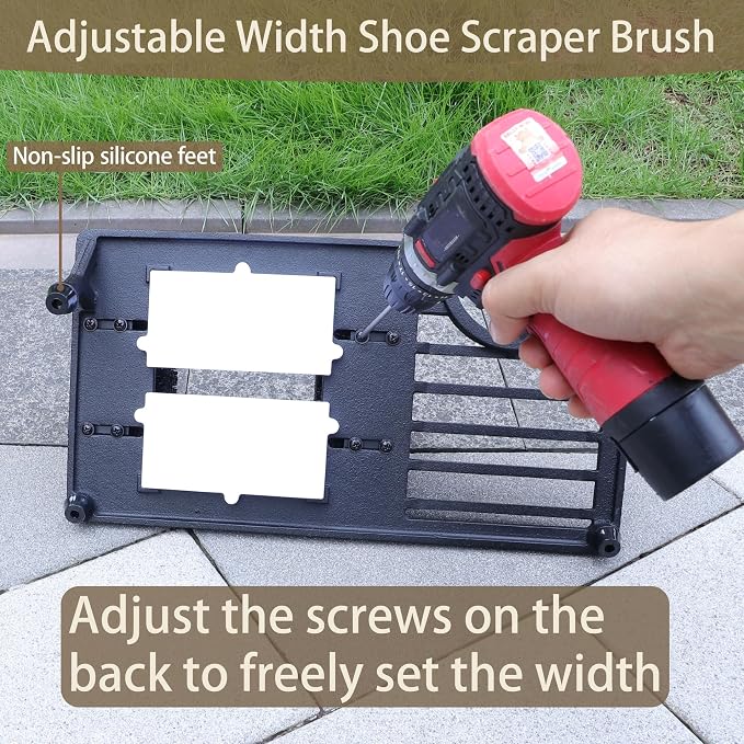 Adjustable Boot Brush Scraper Outdoor, Shoe Cleaner Brush,Heavy Duty Boot Scrubber for Mud, Garden, Garage, FarmDirt & Snow & Extra Wide
