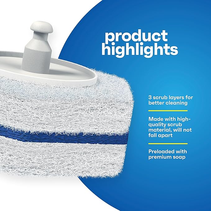 CleanGenius Disposable Prefilled Toilet Cleaning Scrubbers (60 Count)