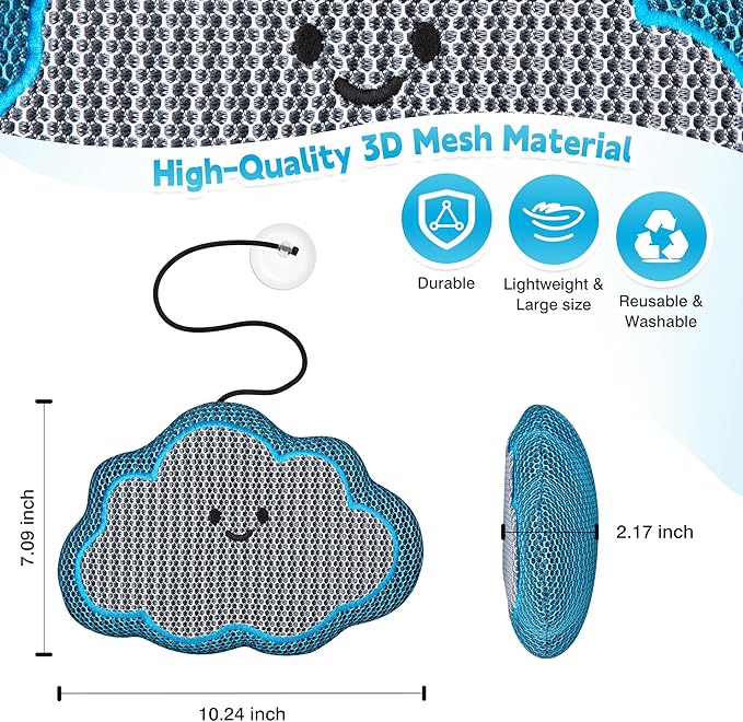 Ray Hot Tub Scum Absorber - Reusable Stingray Floating Spa Sponge & Oil Remover with Optional Tether - Washable Devilfish Oil Absorbing Sponge for Jacuzzi, Pool, and Bath (Cloud 1 Pack)