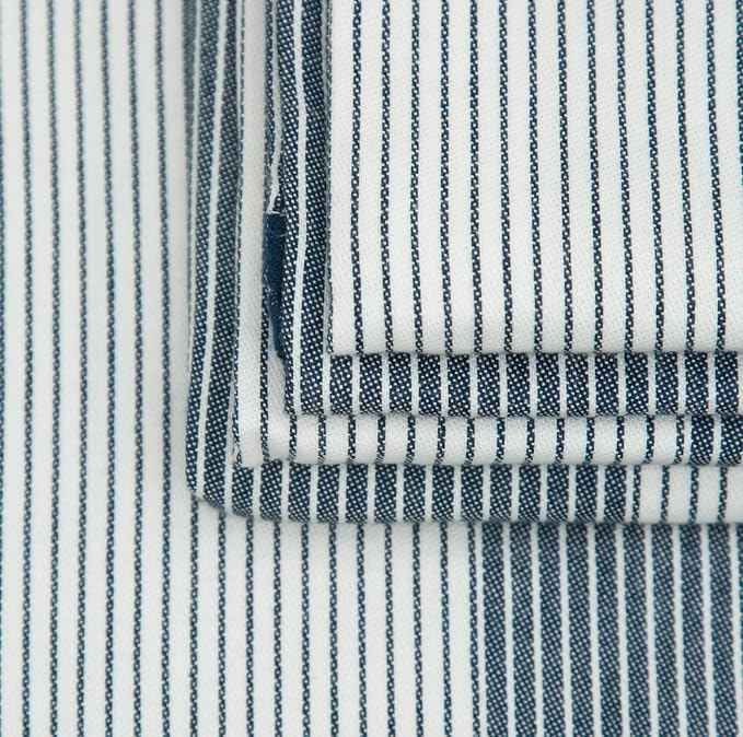Premium Kitchen Towels (20”x 28”, 6 Pack) | Yarn Dyed Flat Woven Stripe Kitchen Towel Set| 238 GSM | Highly Absorbent with Hanging Loop | Blue