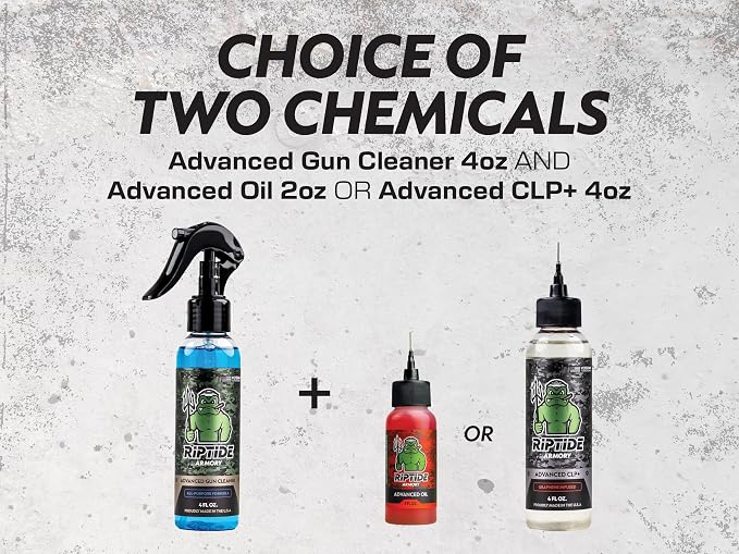 Riptide Armory Advanced Gun Cleaner & CLP+ Graphene 2 Step Kit - Clean, Lube, Protect Long-Lasting Formula - Nano Coat Technology - Veteran Founded & Formulated by Former US Navy Seal