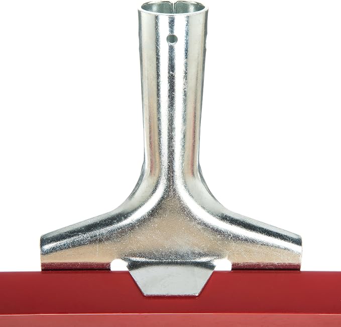 SPARTA Flo-Pac Gum Floor Squeegee Rubber Squeegee with Heavy Duty Steel Frame for Floor, Bathroom, Kitchen, Concrete, Tile, Garage, Commercial Use, 24 Inches, Red