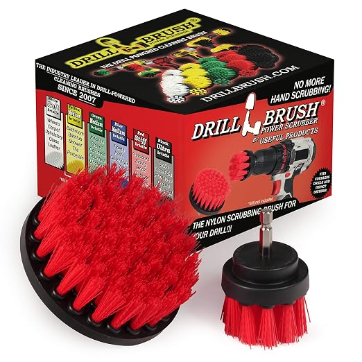 Drill Brush Outdoor Cleaning Attachment - Headstone Cleaning and Restoration - Concrete Stain Remover - Outdoor Garden Scrubber - Porch and Patio Scrubbing Tools - Garden Equipment - Stiff Brush Clean