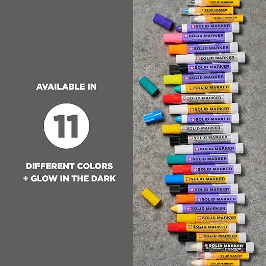 Sakura Solid Paint Markers - Permanent Marker Pens - Window, Wood & Glass Marker - Fluorescent Orange Paint - 12 Pack