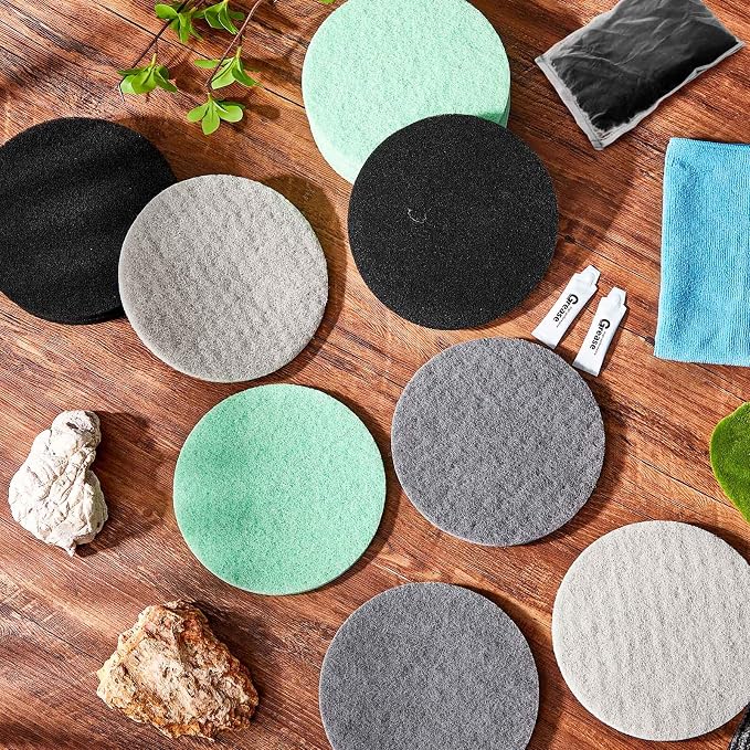Threlaco 26 Pcs Canister Filter Media Replacement Kit Compatible with Fluval Fx4 Fx5 Fx6 Include Foam Filter Pads, Aquarium Maintenance Water Polishing Pads, Silicone Lubricant, Towels