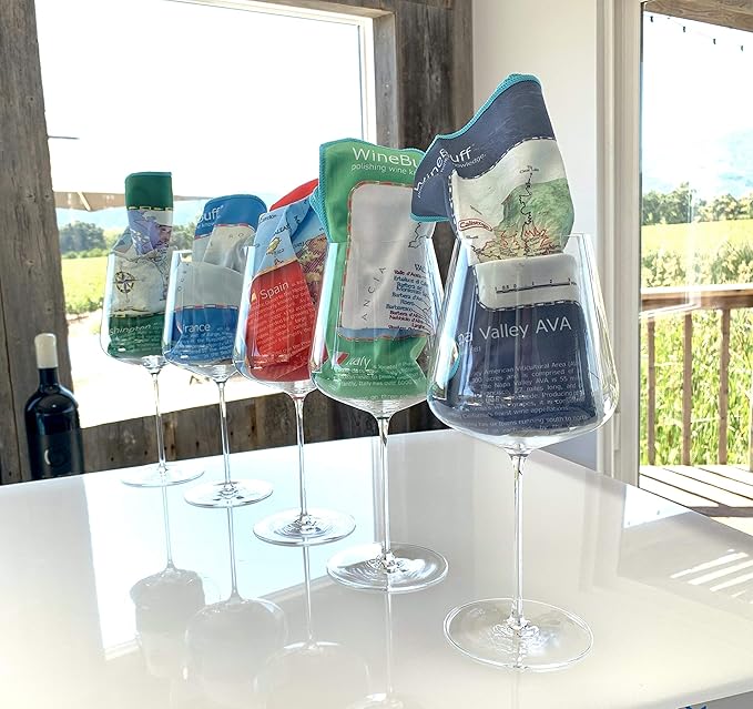 WineBuff Microfiber Polishing Towel | Perfect for Wine Glasses, Kitchenware and More | Leaves Glass and Stainless Steel Spotless | Spain Edition