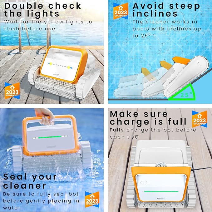 SMOROBOT (2023) Tank X11 Cordless Robotic Pool Cleaner, 3.5 Hour Runtime, 188W Suction Power, & Intelligent Path for Inground Pool Up to 4100 Sq Ft