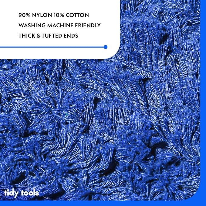 Commercial Dust Mop Replacement Head – 48 x 5 in. Cotton Nylon Reusable Mop Head – Industrial Dust Mop Refill for Floor Cleaning & Janitorial Supplies, Blue