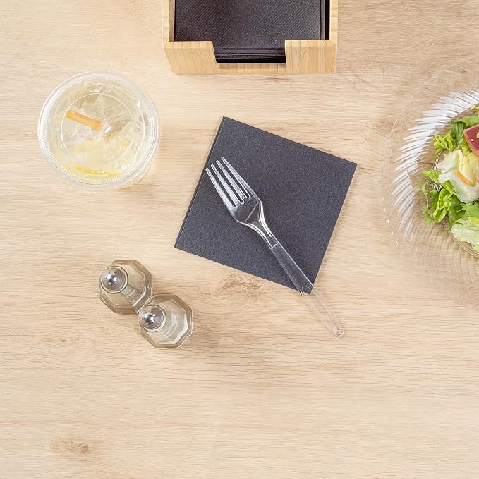 Restaurantware Moderna 7.3 Inch Disposable Forks 250 Recyclable Plastic Cutlery - Crack-Resistant For All Types Of Meals Clear Plastic Party Forks
