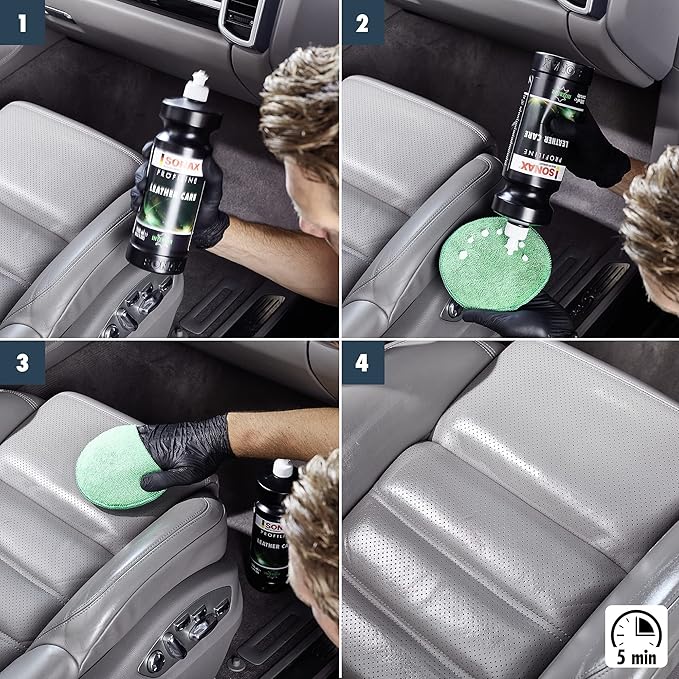 SONAX Profiline Leather Care | Nourishing Leather Conditioner with UV Protection | Prevents Cracking & Drying | Hydrophobic Surface Repels Dirt, Dust, & Water | 282300 | 1L