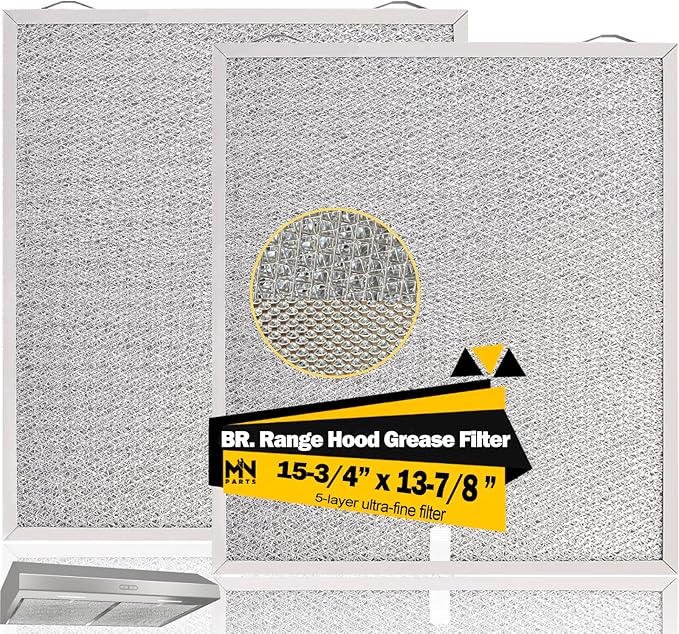 S99010430-002 Compatible Broan Range Hood Filter - 15-3/4" x 13-7/8" - 2 Pack Nutone Range Hood Filter Replacement