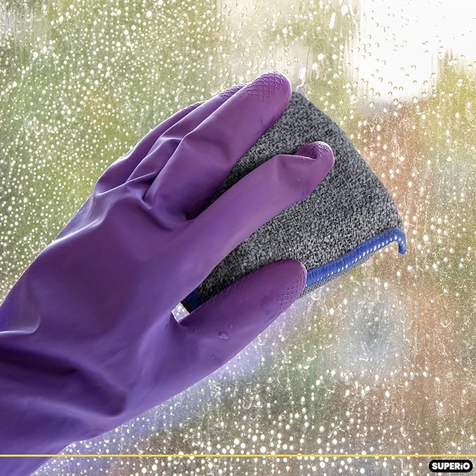 Miracle Microfiber Sponges for Kitchen Kosher Non-Scratch Sponge Scrubber Heavy Duty Multi-Purpose Cleaning of Dishes, Pots, Pans, and Countertops, Machine Washable, 6 Pack, by Superio (Grey)