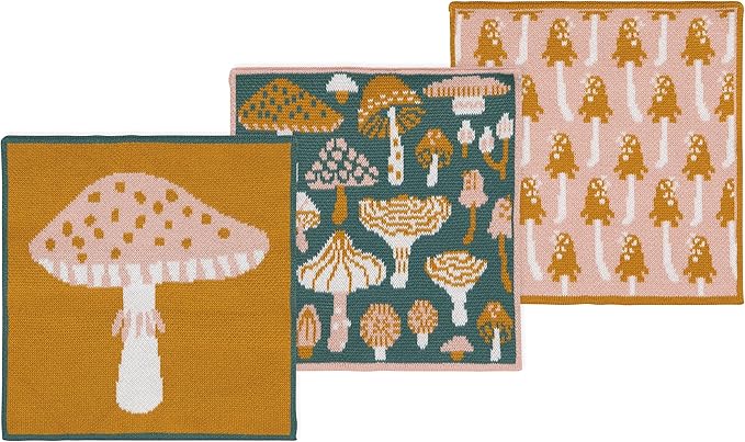 Jubilee Mushroom Gems Knit Dishcloths, 1 EA