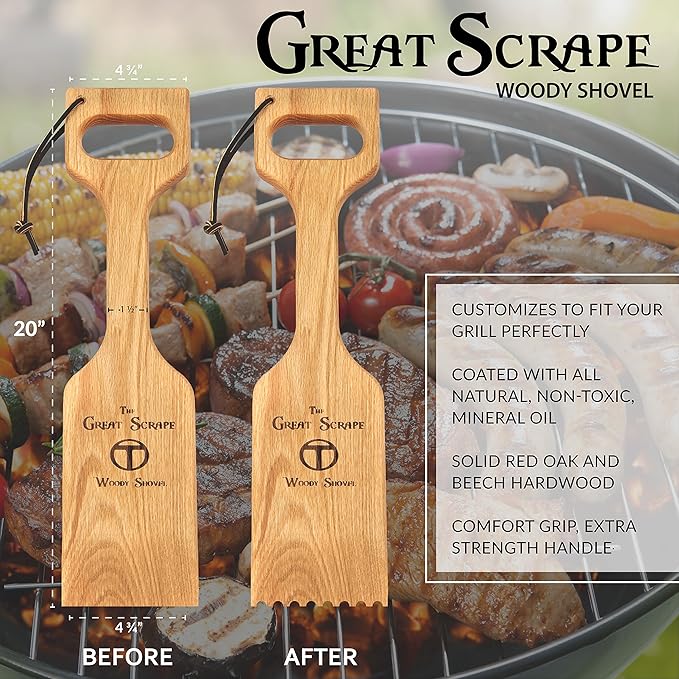 Great Scrape - Shovel - The Ultimate BBQ Cleaning Tool & Wood Grill Scraper