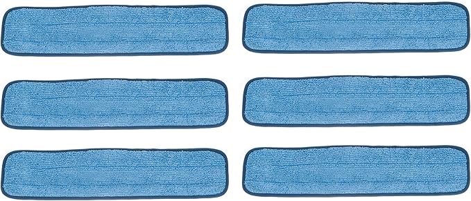 Real Clean 36 inch Microfiber Wet Mop Refill Pads for Flat Mop Frames (Pack of 6)