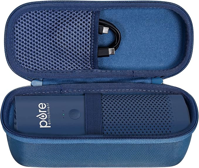 co2CREA Hard Case + Adjustable Monut Strap Bundle for Pure Enrichment PureZone Mini Portable Air Purifier – Protective Carrying Case with Multi-Purpose Mount for Car, School & Office Use
