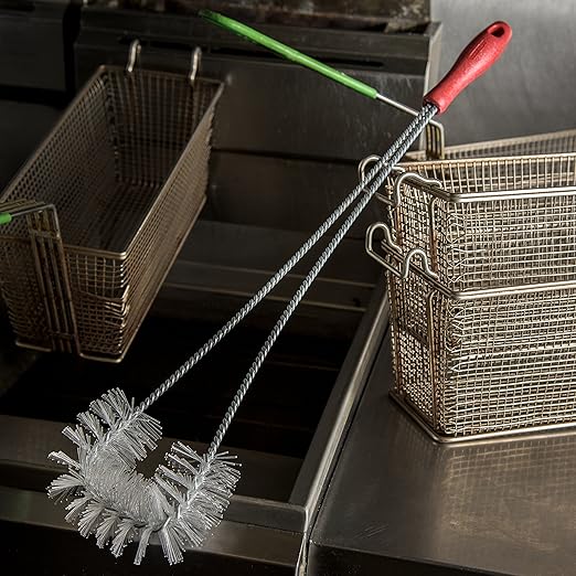 Carlisle FoodService Products 4011205 High Heat Looped Fryer Basket Brush, 24", Red (Pack of 6)