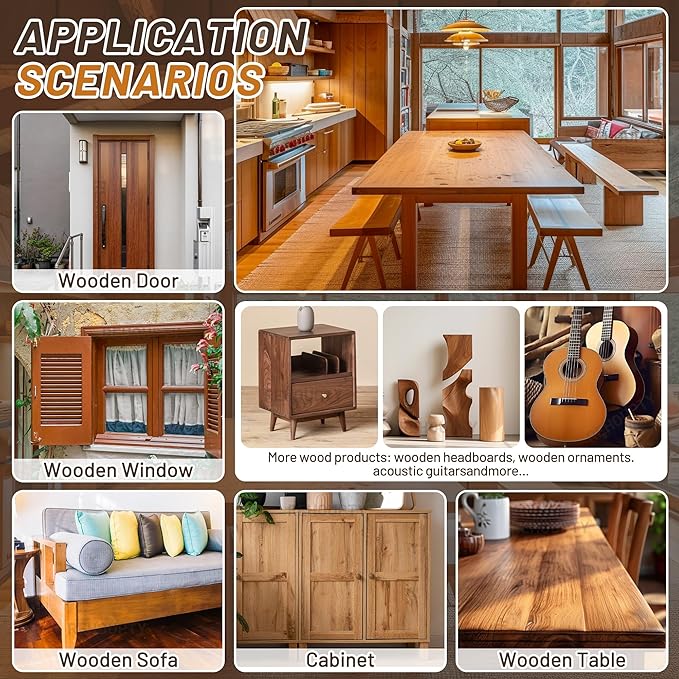Wood Furniture Repair Kit, All-in-One Laminate Floor Repair Kit - Wood Putty, 12 Colors Wood Filler & 8 Colors Furniture Markers and Beeswax, Wood Repair for Scratch Cracks Hole Discoloration