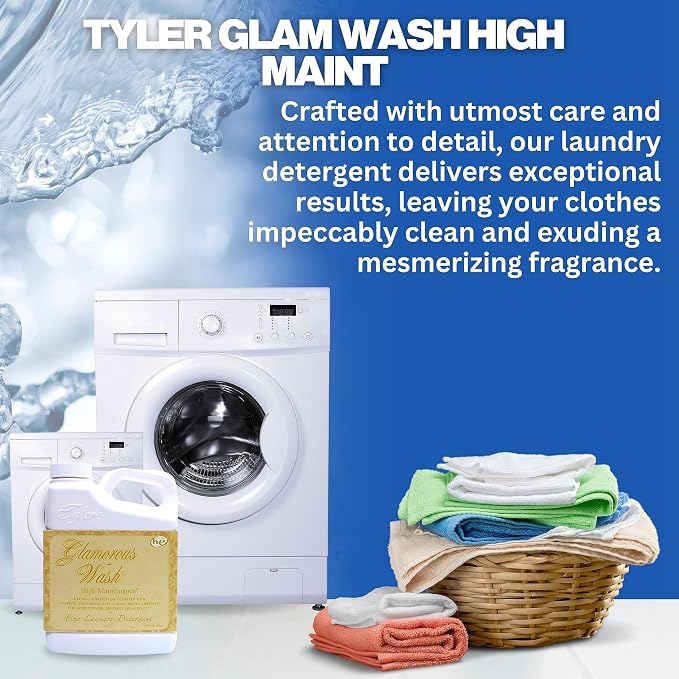 Worldwide Nutrition Bundle Compatible with Tyler Candle Company Glamorous Wash High Maintenance Scent Fine Laundry Liquid Detergent - Hand and Machine Washable - 16 oz, 454-gram Container w/Keychain