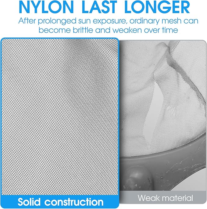 TidyMister Pool Skimmer Net with Self-Repair Fine Nylon Mesh Bag, Pool Leaf Rake for Above Ground Pools & In-ground Pools, Pool Nets for Cleaning - Original Series(No Pole)