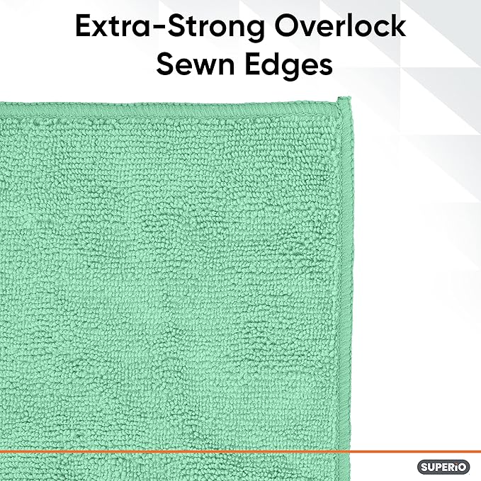 Superio Microfiber Squeegee Mopping Towel Extra Large Miracle Cloth Streak Free Floor Cloth 20x30 House, Kitchen, Bathroom, Car Multi Colored, (12"x12" + 20"x30")
