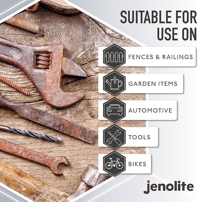JENOLITE Original Rust Remover for Metal - Fast Acting Liquid - Industrial Strength, Removes Rust Back to Bare Metal - 1 Liter (33.8 fl oz)