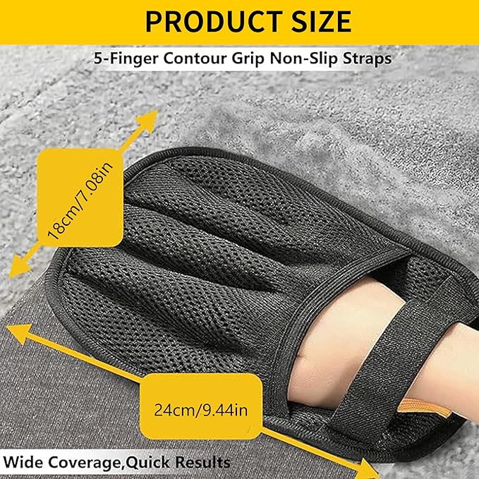 Pet Hair Removal Glove for Cats & Dogs ‒ Pack Upgraded Five-Finger Electrostatic, Reusable Double-Sided Magic Brush Tool for Couch, Furniture, Carpet, Clothing & Car Seat, 2 Pack.
