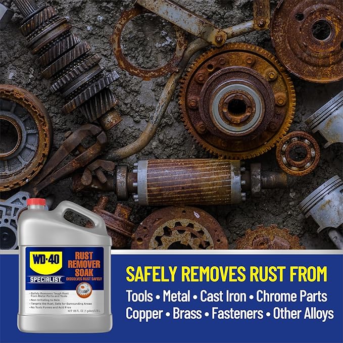 WD-40 Specialist Rust Remover Soak, One Gallon [4-Pack]