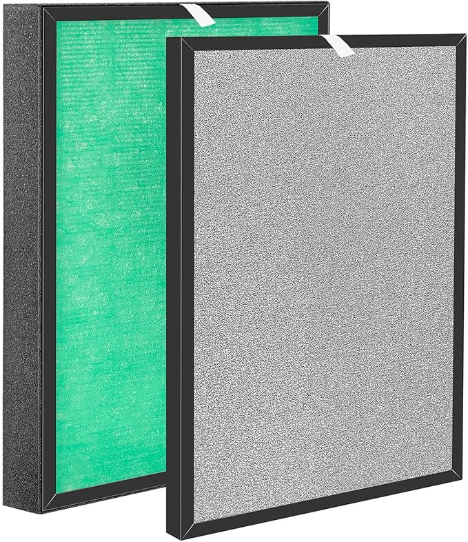 PH950&AMB1 Filter Replacement for Air Purifier Compatible with Turonic PH950 and Extract-All AMB1 Air Purifiers（2 Air Filter+2 Carbon filter)