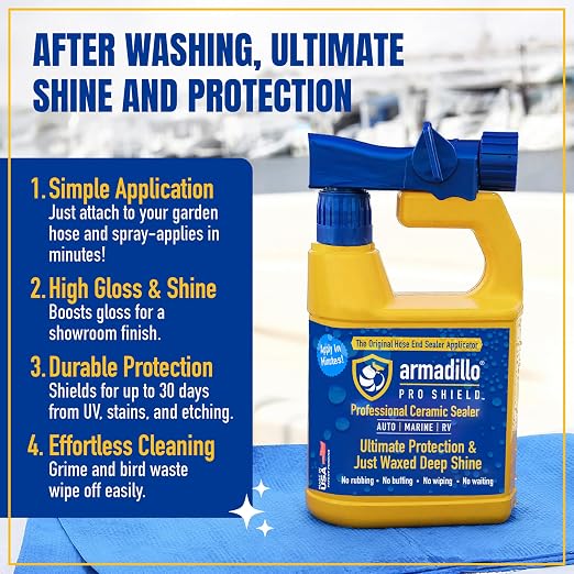 Professional Ceramic Coating for Cars, Motorcycles, Boats & RVs – Hydrophobic Car Ceramic Coating Spray-On Sealer – Paint Protection & Deep Shine – 32 oz Sprayer