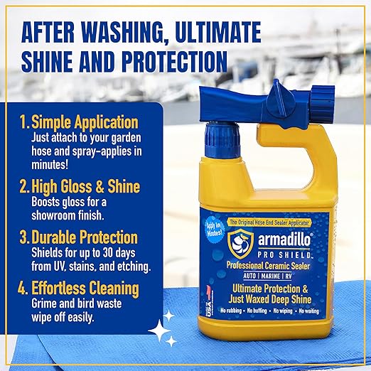 64 oz Refill Professional Ceramic Coating for Cars, Motorcycles, Boats & RVs – Advanced Long-Lasting Hydrophobic Car Ceramic Coating Spray Sealer Refill for Hose-End Applicator