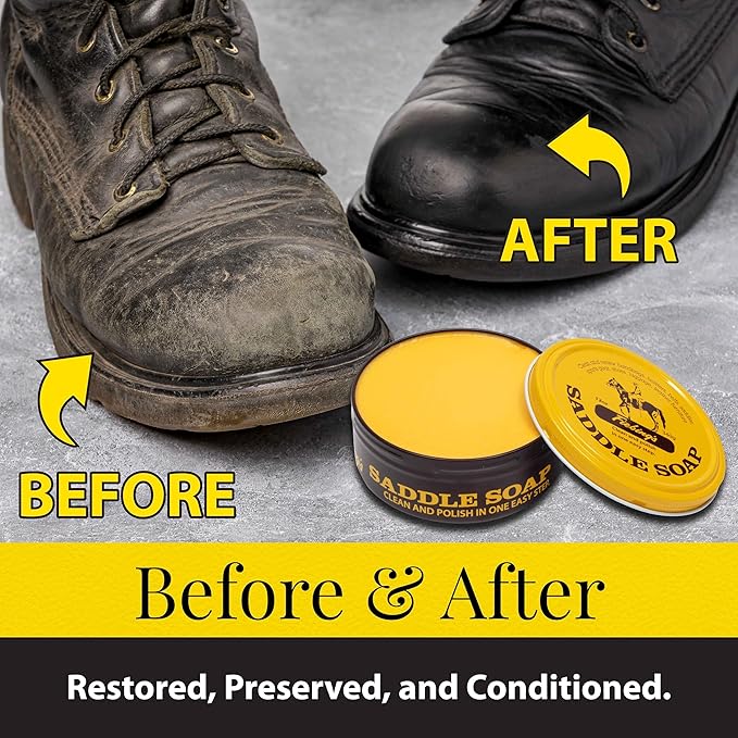 Fiebing's Yellow Saddle Soap for Leather (6 Pack, 12 oz Each) - Leather Cleaner & Conditioner to Soften, Protect & Restore Leathercraft - Leather Soap for Car Seat, Couch, Shoe, Purse, Boot, Bag