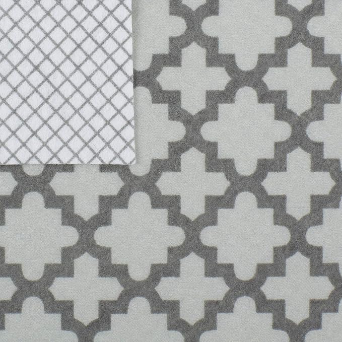 DII Fridge & Shelf Liner Collection Non-Adhesive, Cut to fit, Machine Washable, 12x20, Gray Lattice, 2 Piece