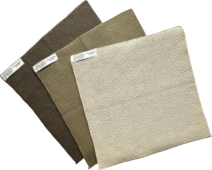 Solwang 3-Piece Danish Cotton Dishcloths in 100% Certified Organic Cotton Made in India (Olive Organic Combi)