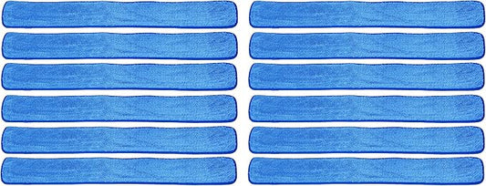 Real Clean 48 inch Microfiber Wet Mop Refill Pads for Flat Microfiber Mop Frames (Pack of 12)