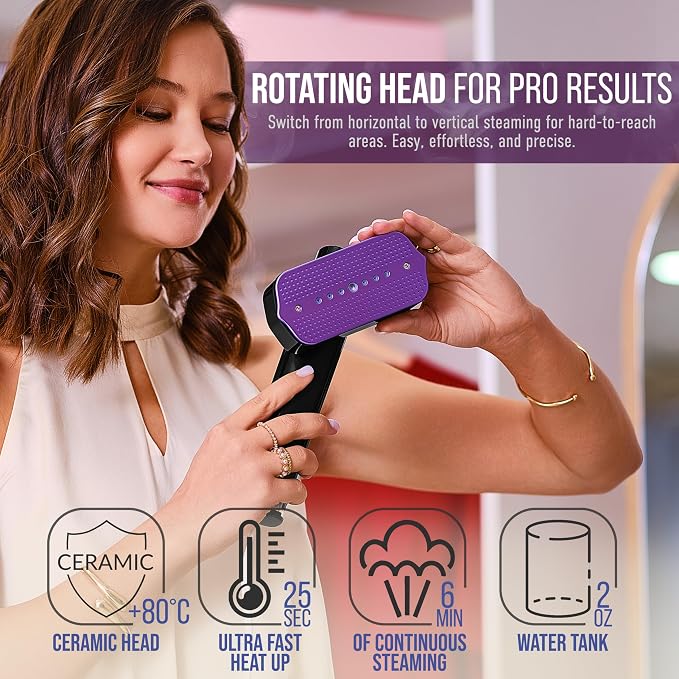 Travel Garment Steamer & Mini Steam Iron – 1200W Handheld Clothes Steamer, 4 Modes, 20s Fast Heating, Wrinkle Remover for Home & Travel Portable Fabric Steamer for Clothing & Bedding – Black