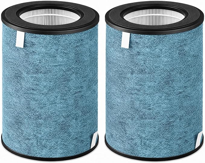 HP301 HP302 NeverChange Filter Compatible with Shark HP301 HP302 Never Change Air Purifier MAX Clean Sense Series HP201 HP202 HP302 HP301 HC502 AP1000, Part # HE3FKPET, 2-Pack