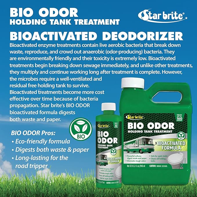 STAR BRITE Bio Odor Holding Tank Treatment - Bioactivated Formula for Waste & Odor Control - Long-Lasting, Campground-Friendly Deodorizer