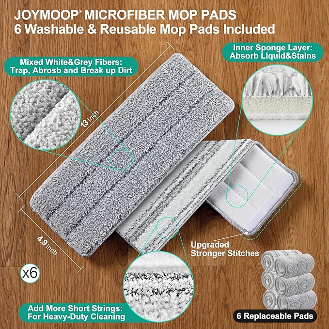 JOYMOOP Mop and Bucket with Wringer Set with Colorful Compressed Sponges, Househould Cleaning Tool of Floor Mop and Cellulose Sponges